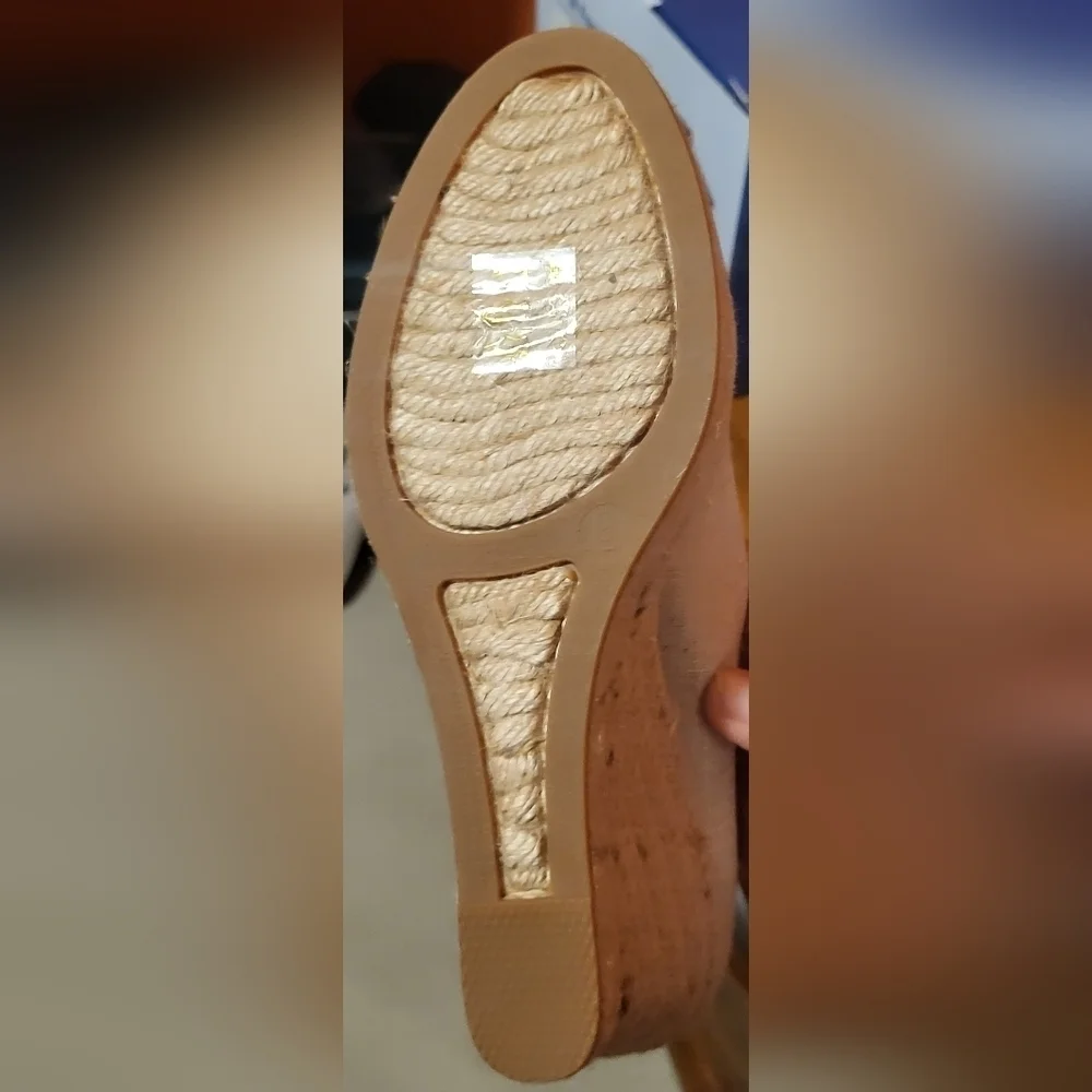 J. Crew Seville Metallic Gold Canvas Espadrille Wedges Size 9